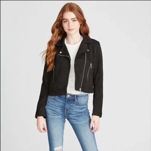 Vigoss Black Leather Moto Jacket